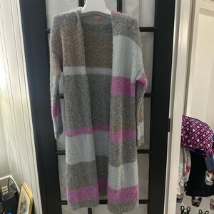 Lisa Todd alpaca blend Multicolor Striped duster long Cardigan xs